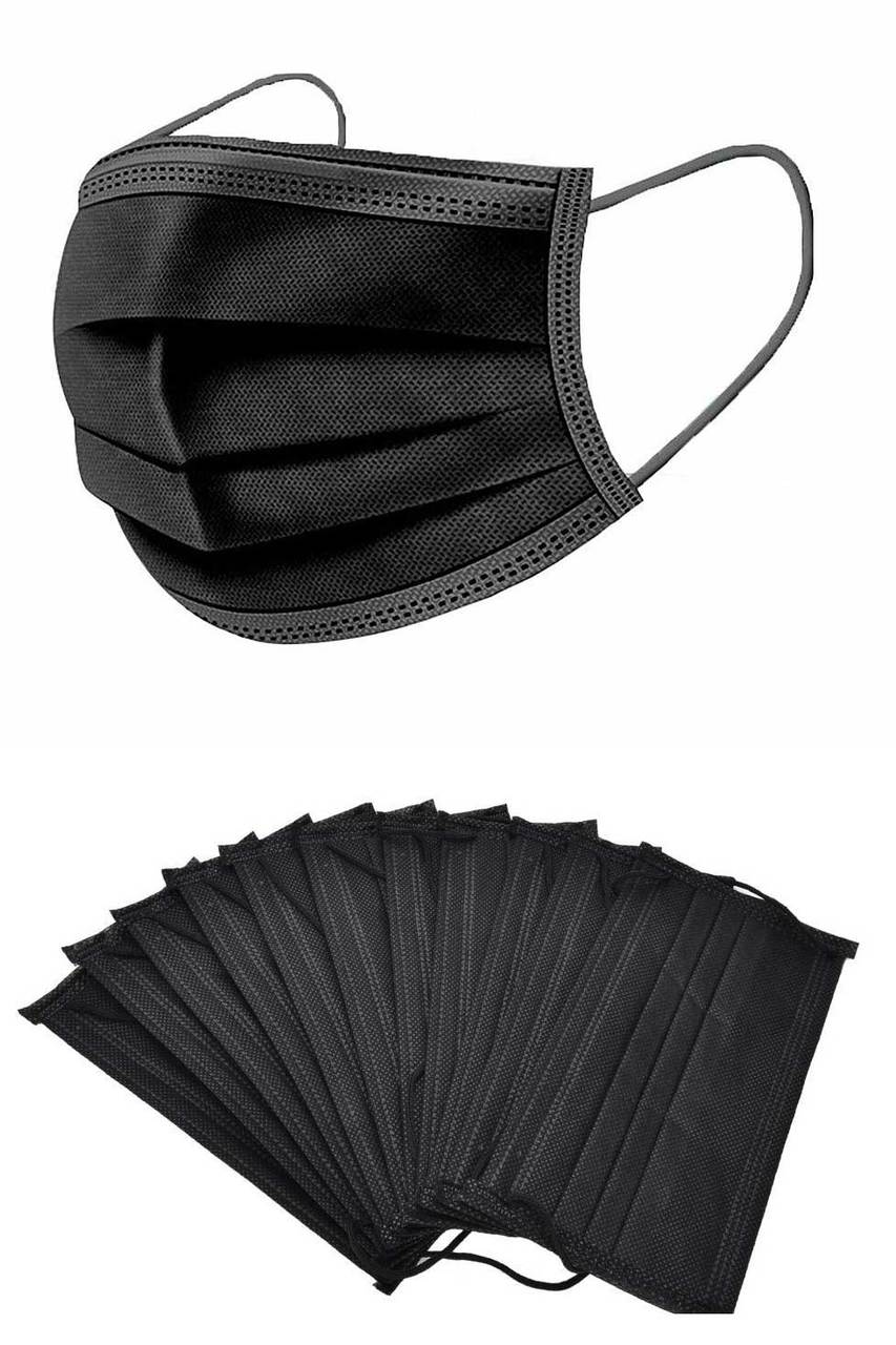 GetUSCart- DIOLV 50 Pcs Disposable Face Mask 3 Layer Protective Masks Black